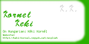kornel keki business card