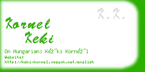 kornel keki business card